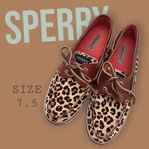 Sperry Leather Calf Hair Size 7.5 Women's‎ Shoes